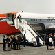 President John F. Kennedy and First Lady Jacqueline Kennedy arrive in Mexico City on a Boeing VC-137A (National Archives)